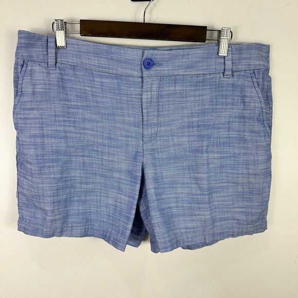 LOFT Pants - LOFT Monroe Shorts Womens 14 Blue Cotton Preppy Coastal Grandma Capsule Parisian